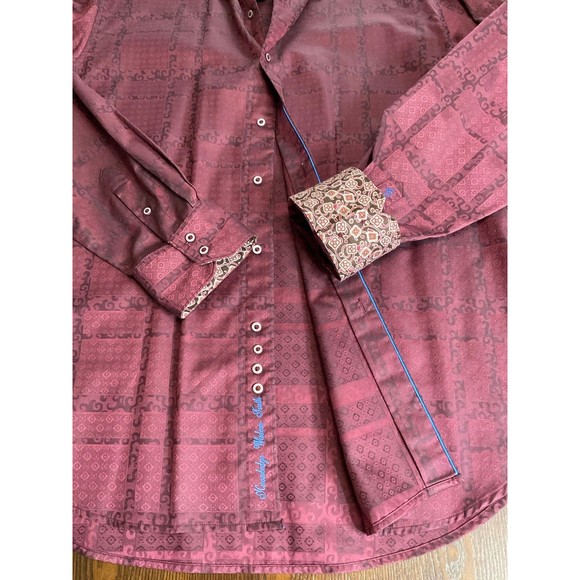 Men's XXL Maroon Robert Graham Shirt - Picture 3 of 5